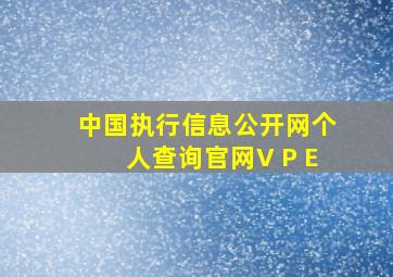 中国执行信息公开网个人查询官网V P E